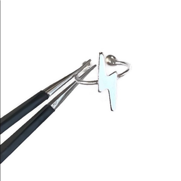 Lightning Bolt Ear Cuff Fake Cartilage Earring Conch Earcuff 925 Sterling Silver - Picture 2 of 7